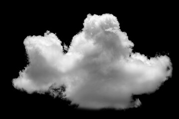 Wall Mural - White cloud isolated on a black background realistic cloud