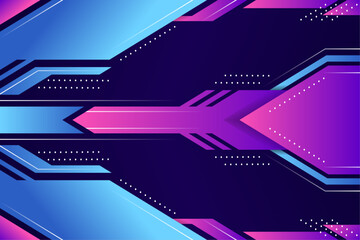 Poster - Bright blue purple abstract diagonal arrows tech banner design. Futuristic sci-fi vector background. diagonal oval circle pattern. horizontal layout template.