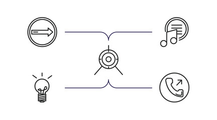 Poster - ultimate glyphicons outline icons set. thin line icons such as turn right, music menu, target with c