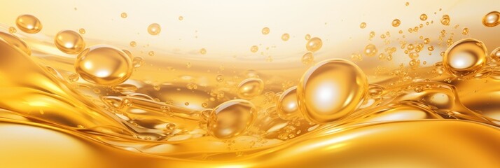Poster - Closeup of bubbling oil with oil drops