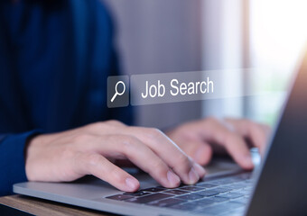 Wall Mural - job search on internet technology. recruitment