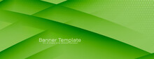 Modern Wave Style Green Color Dynamic Banner Design