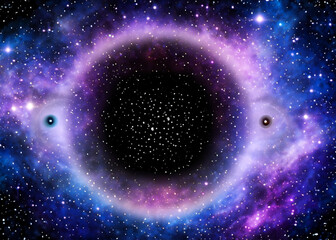 Wall Mural - abstract illustration of galaxy nebula meditation and space concept created with generative ai technology