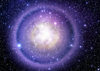 Wall Mural - abstract illustration of galaxy nebula meditation and space concept created with generative ai technology