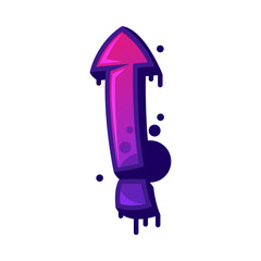Poster - Graffiti Exclamation Mark as Purple Bold Sign Vector Illustration