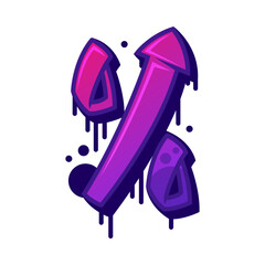 Aufkleber - Graffiti Percent Symbol as Purple Bold Sign Vector Illustration
