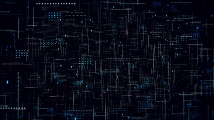 Futuristic Big data digital code futuristic information technology dots and grid. data, hi-tech. virtual space. matrix cyber environment, rtificial intelligent simulation. data flood binary code