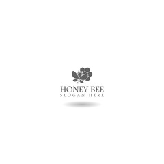 Poster - Honey bee logo template with shadow