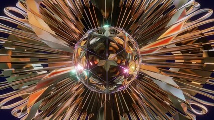 Wall Mural - abstract background 3d animation shiny futuristic composition made of geometric elements transforms 