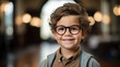 © Studio Nova - Little smiling boy on a blurry background. Created with Generative AI technology.