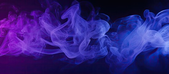 Poster - Blue and purple mist on a black surface, with empty area for text.