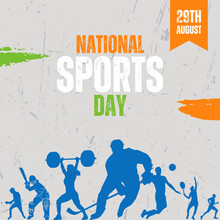 Vector Illustration Of National Sports Day Concept And Background