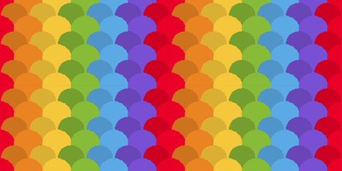 Poster - Rainbow pattern of large dots.