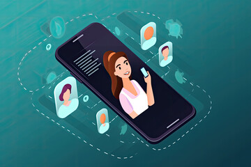 Poster - Social and Friendly Person in a Modern and Colorful World