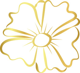 Wall Mural - aesthetic gold flower line art element design