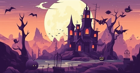 Halloween holiday mystery landscape.