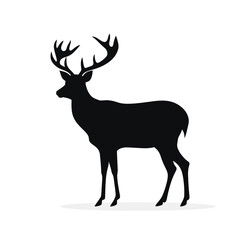 Wall Mural - deer silhouette on white background. Vector illustration