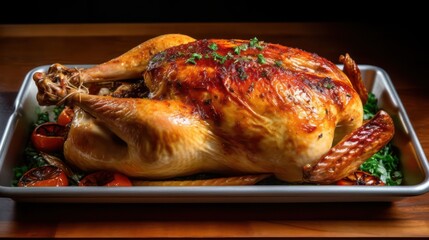 Canvas Print - roasted chicken in the oven