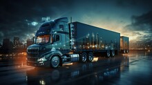 Futuristic Trucks Deliver Goods, Surreal Trains Deliver Goods, Trucks Deliver Goods