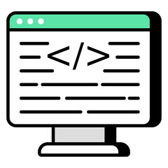 unique design icon of web coding