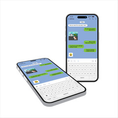 Poster - Smartphone Perspective View. Message Bubble Chats for Smartphones with Vector Chat Boxes Designed for Mobile Messaging Applications. Vector.