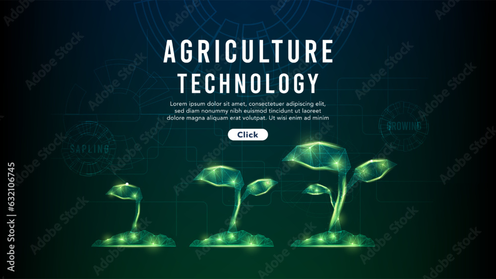 agricultural technology futuristic and innovation background. Young ...