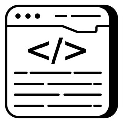 Unique design icon of web coding