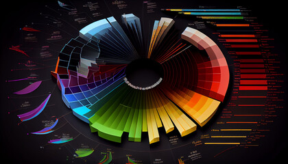 Wall Mural -  Charts and graphs Background for presentations, Ai generated image 