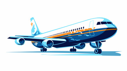 Poster - Airplane drawing on white background vector