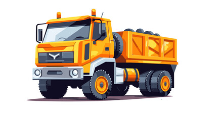 Sticker - Truck drawing on white background vector