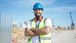 © Krakenimages.com - African american man builder smiling confident standing with arms crossed gesture at street