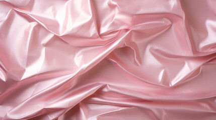Metalic soft pink paper which is crumpled background