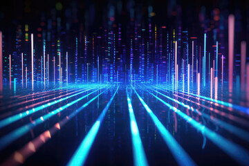 Neon Lights Forming Futuristic Data Transfer Concept