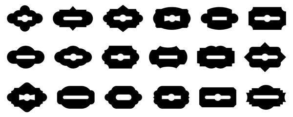 Poster - Black keyhole icon collection. Set of black keyhole icons. Abstract keyhole icons for security, protection, access, password concept