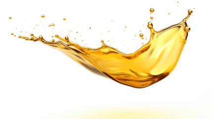 Cooking oil splashing with oil drop isolated on white background