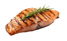 Salmon Grilled Roast Steak Isolated On Transparent Background. PNG File, Cut Out