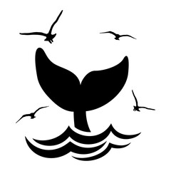 Wall Mural - whale tail icon vector. whale illustration sign. ocean symbol. wildlife logo.
