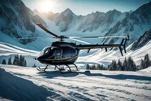 Helicopter Over The Mountains Generated By AI Tool
