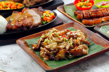 Wall Mural - Freshly cooked Filipino food called Pork Dinakdakan