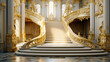 golden royal stairs in palace