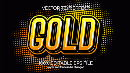 Gold editable text effect style, EPS editable text effect