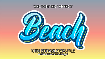 Leinwandbilder - Beach editable text effect style, EPS editable text effect