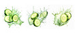 refreshment cucumber cut splash juice watercolor