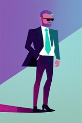 Wall Mural - Businessman Flat minimalism style. A man dressed in a business suit.