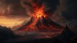 Mount Doom volcano in Mordor, Generative AI