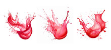 Vibrant Red Color Splash Juice Watercolor