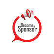 Become a Sponsor sign on white background
