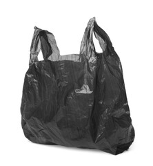 Wall Mural - One black plastic bag isolated on white