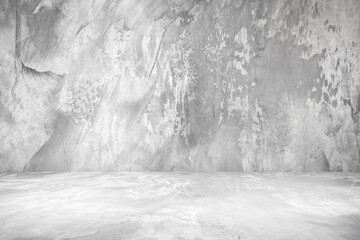 Empty gray concrete floor studio room background