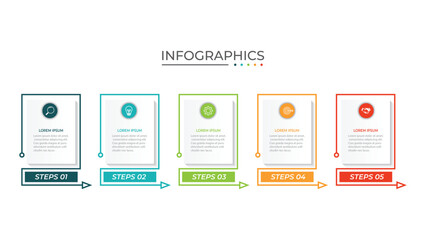 Vector infographic design template with 5 options or steps